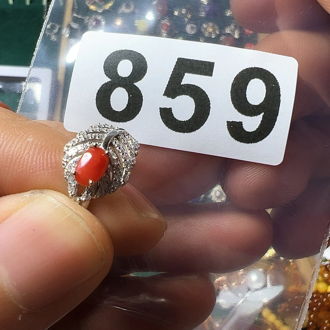 石英质玉戒指银S925镶嵌?****