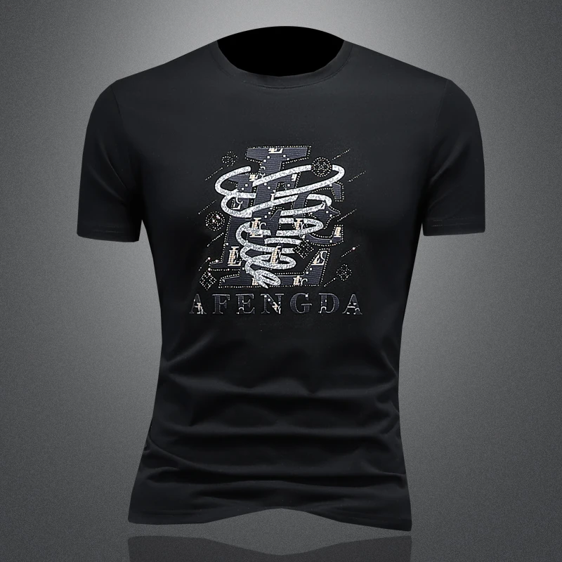 HAESONMENEAT哈逊梅奈男士夏季时尚圆领修身潮流休闲薄款透气上衣