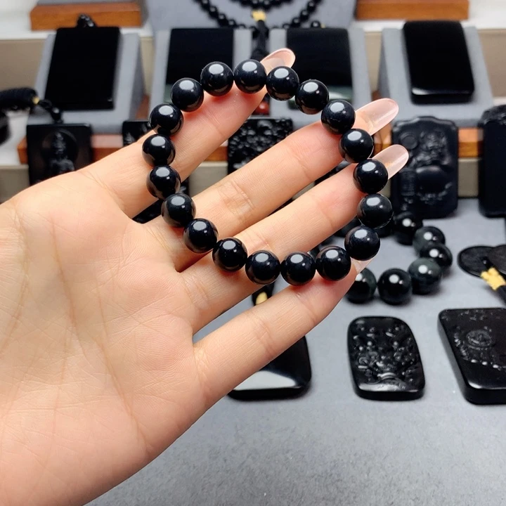 和田玉（墨玉）手串未镶嵌特价10mm