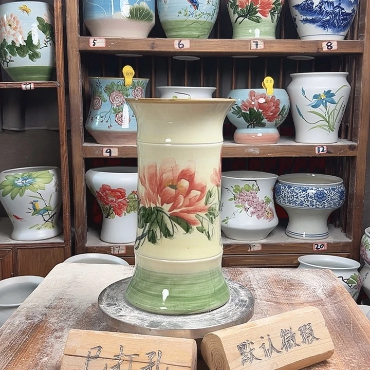 陶瓷高29竹子油画牡丹新款新款陶瓷陶瓷陶瓷陶瓷