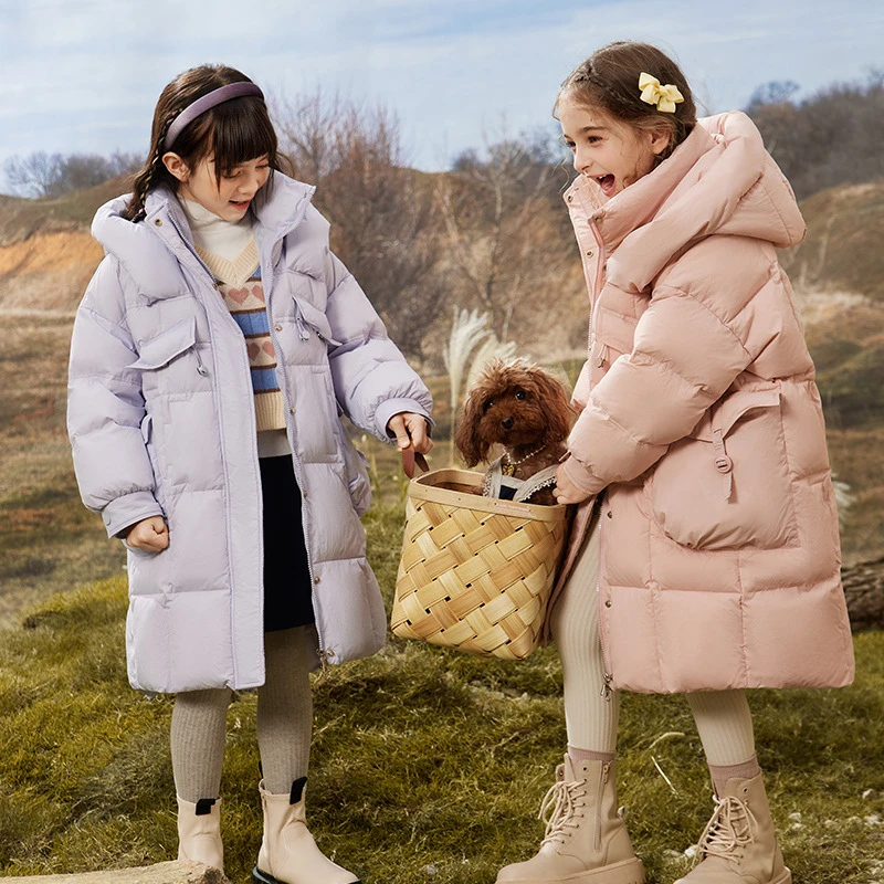 巴拉巴拉男孩女孩儿童羽绒服女童长款新款韩版女童女童羽绒服