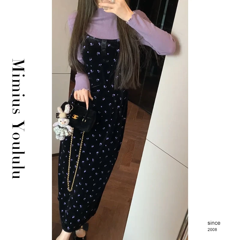 【mimius】&喵喵 25早春丝绒碎花连衣裙 汉服()F12207