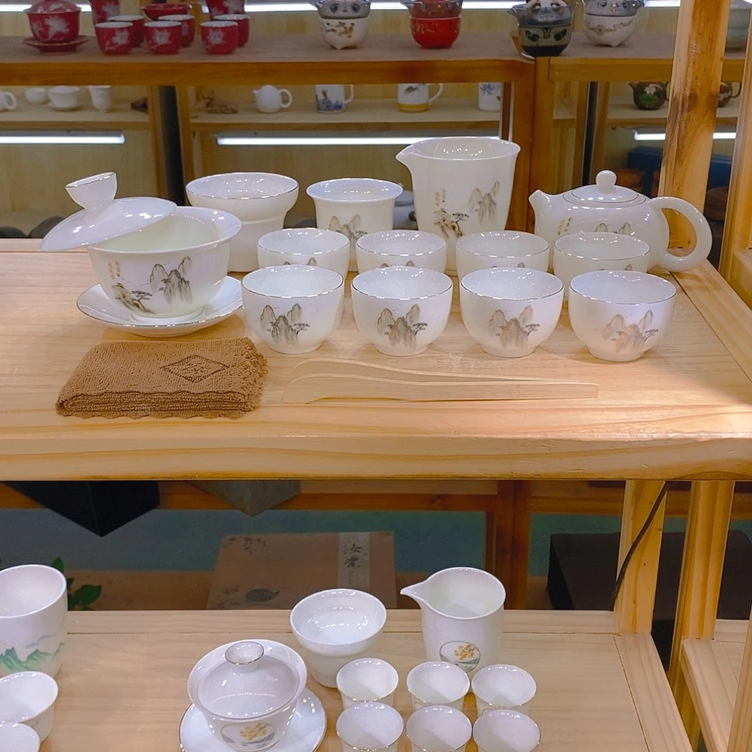 【不止】羊脂玉瓷茶具套装