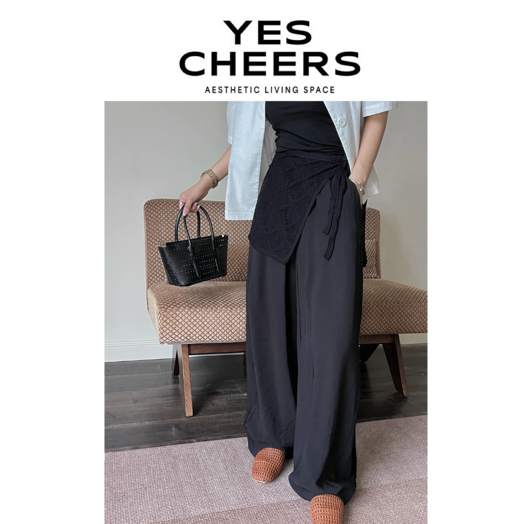 悦是YES CHEERS【甜酷时髦精】全松紧腰屁帘裤 8480