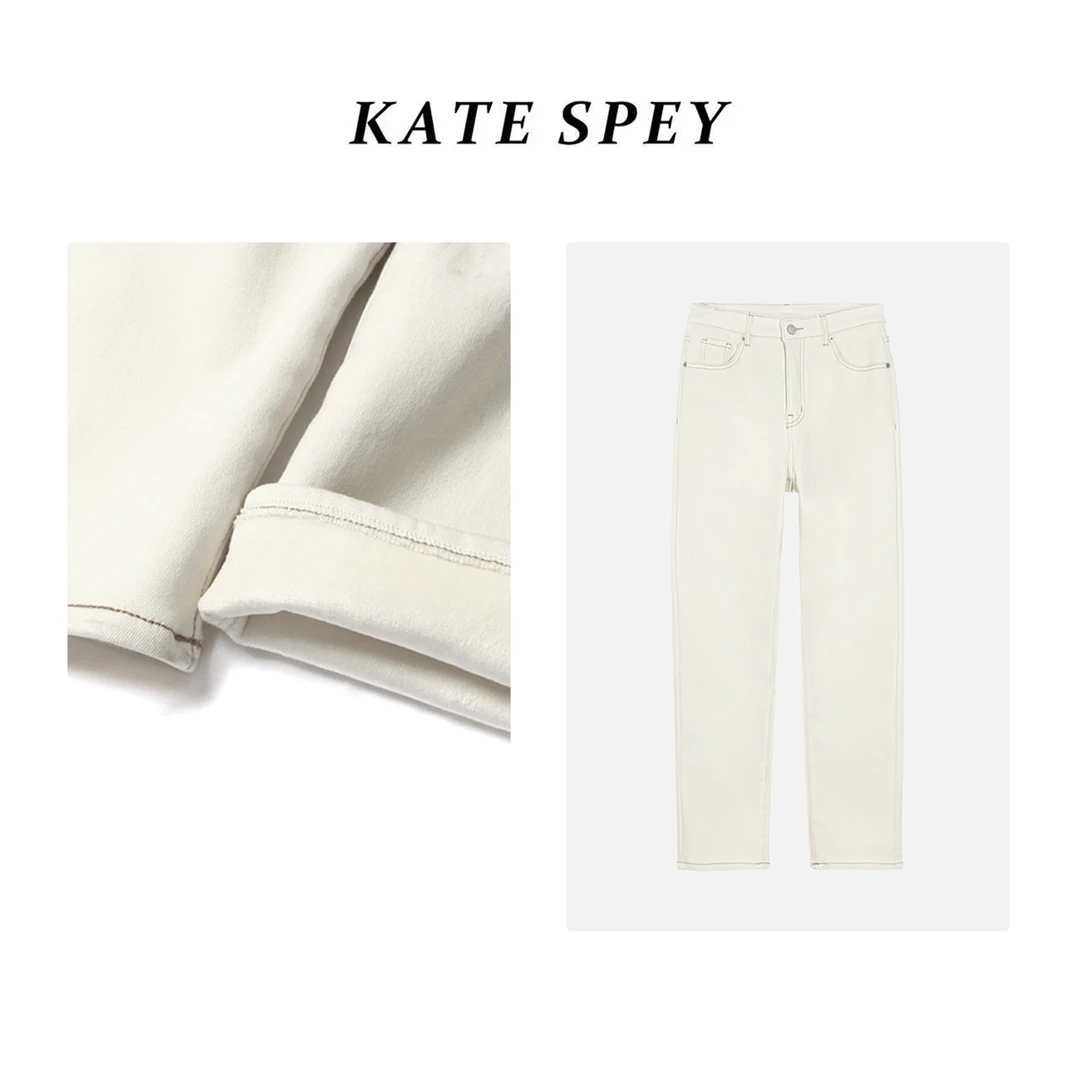 凯特丝蓓170#秋季新款锥形显瘦加绒老爹牛仔裤女1-601