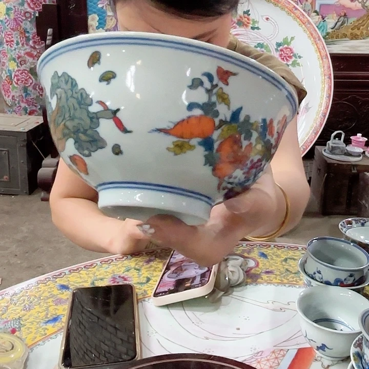 摆件景德镇高温陶瓷瓜果碗