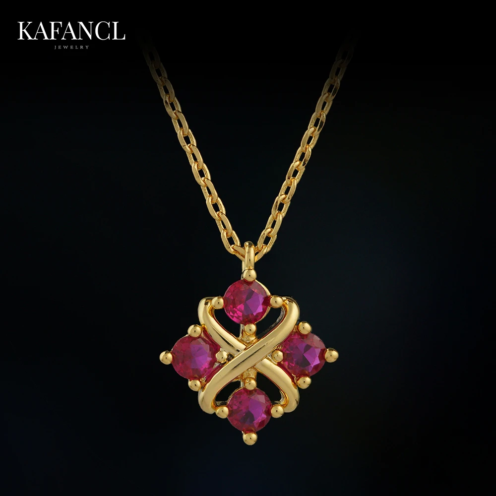 链子925银合成锆石 红楼 链子925银 镀K金 交叉四镶项链 ZF-B174