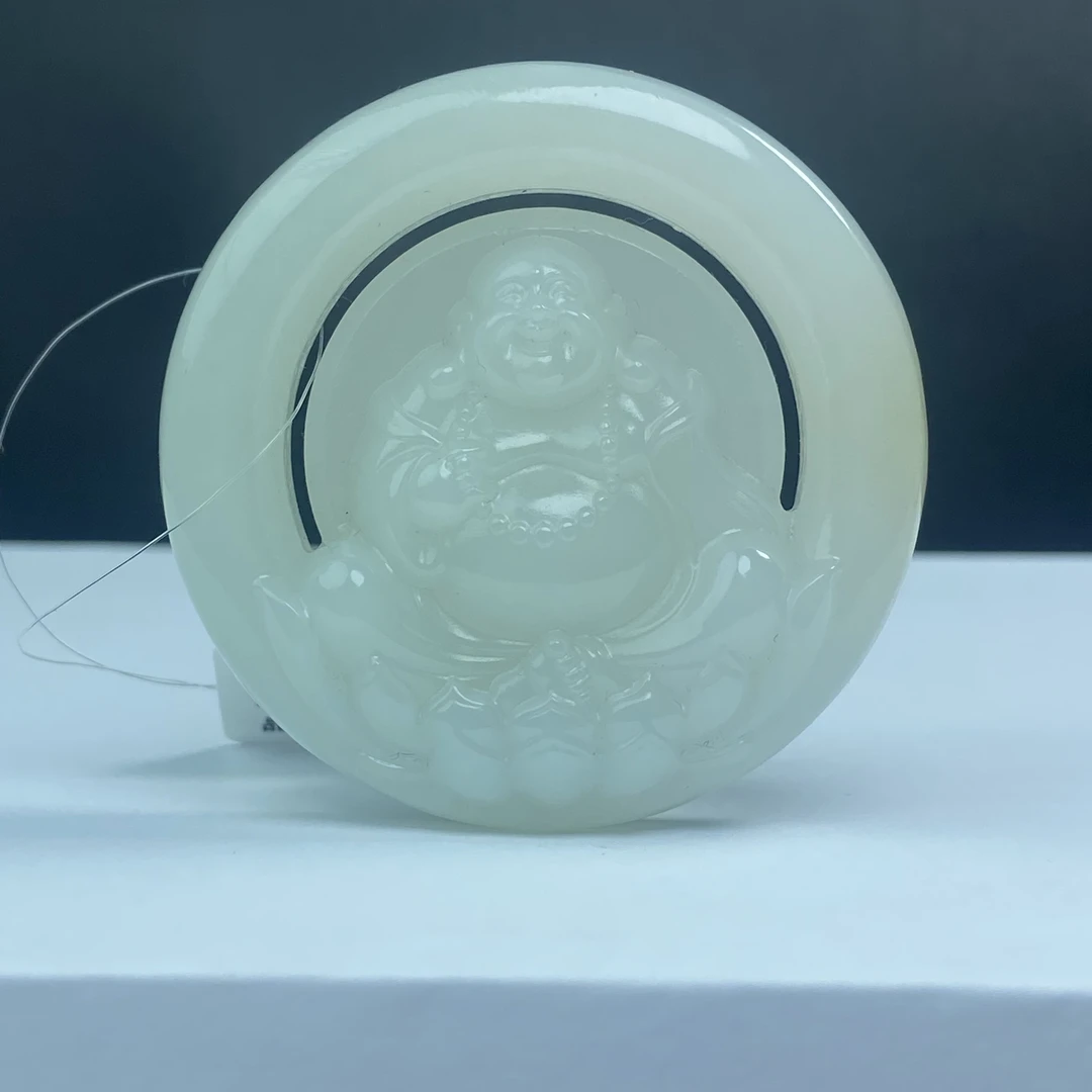 YW7041L 和田玉 佛光大显弥勒配