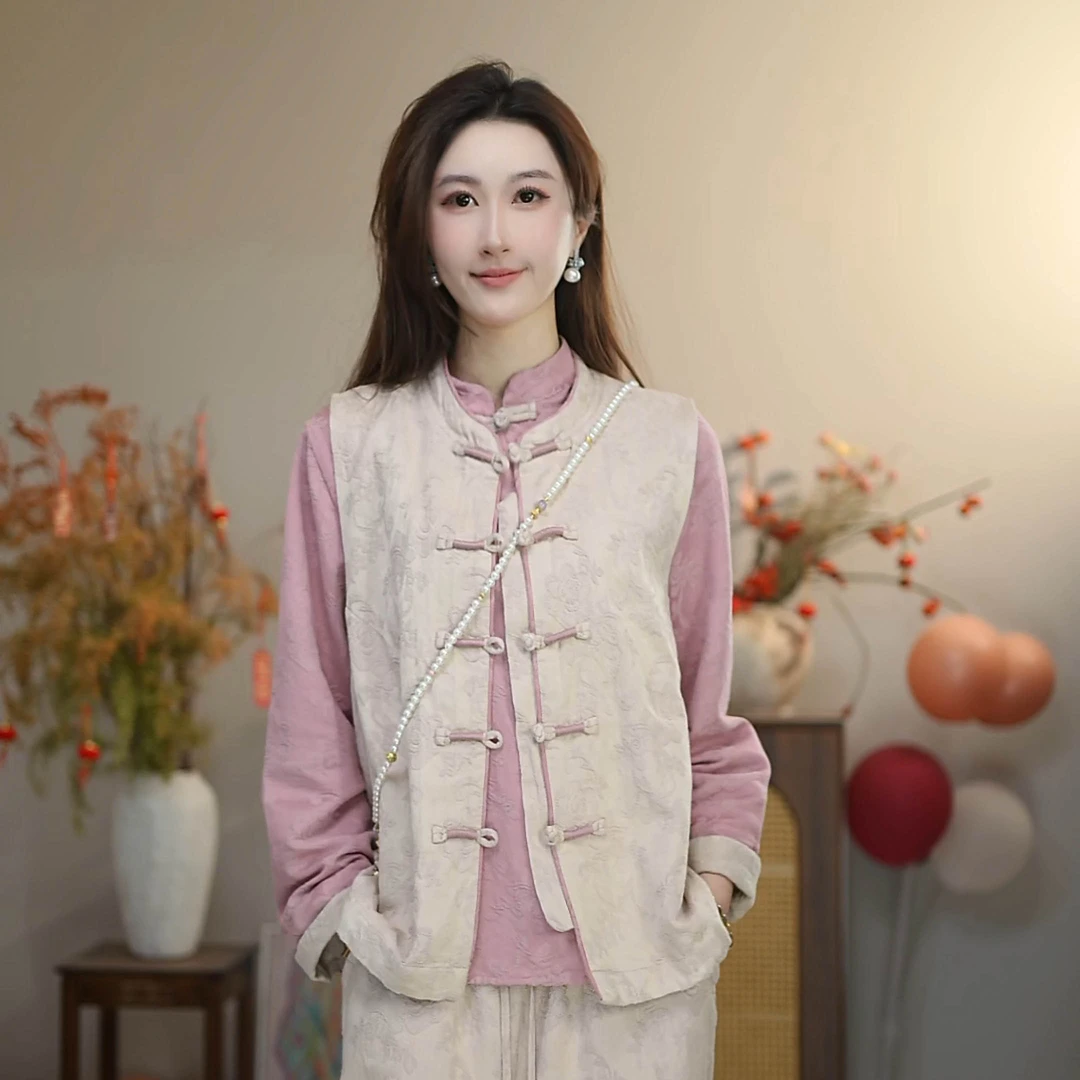 【9063人好评】春款新中式日常舒适百搭马甲中国风春季时尚对襟