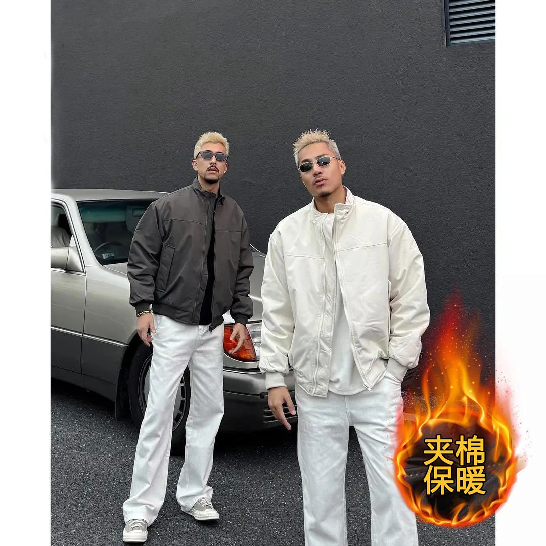 美式教练夹克立领休闲潮流上衣复古秋冬款户外飞行百搭外套加厚