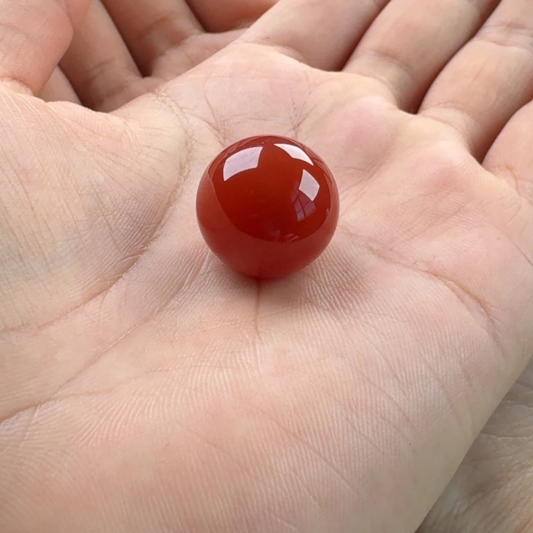 南红玛瑙未镶嵌圆珠18.3可定制雕刻