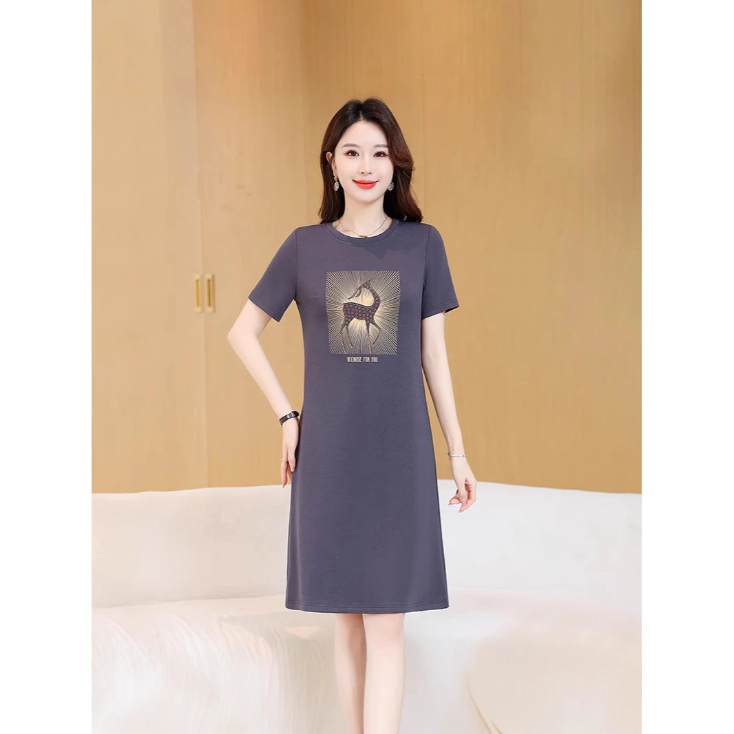 2025款夏日新款印花显瘦短款时髦宽松气质百搭俏皮性感法式连衣裙