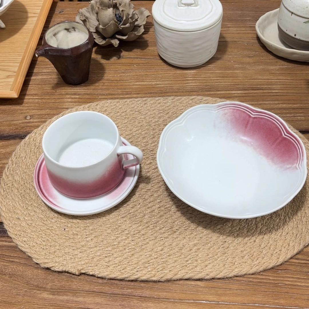 陶咖啡杯碟组合2件套