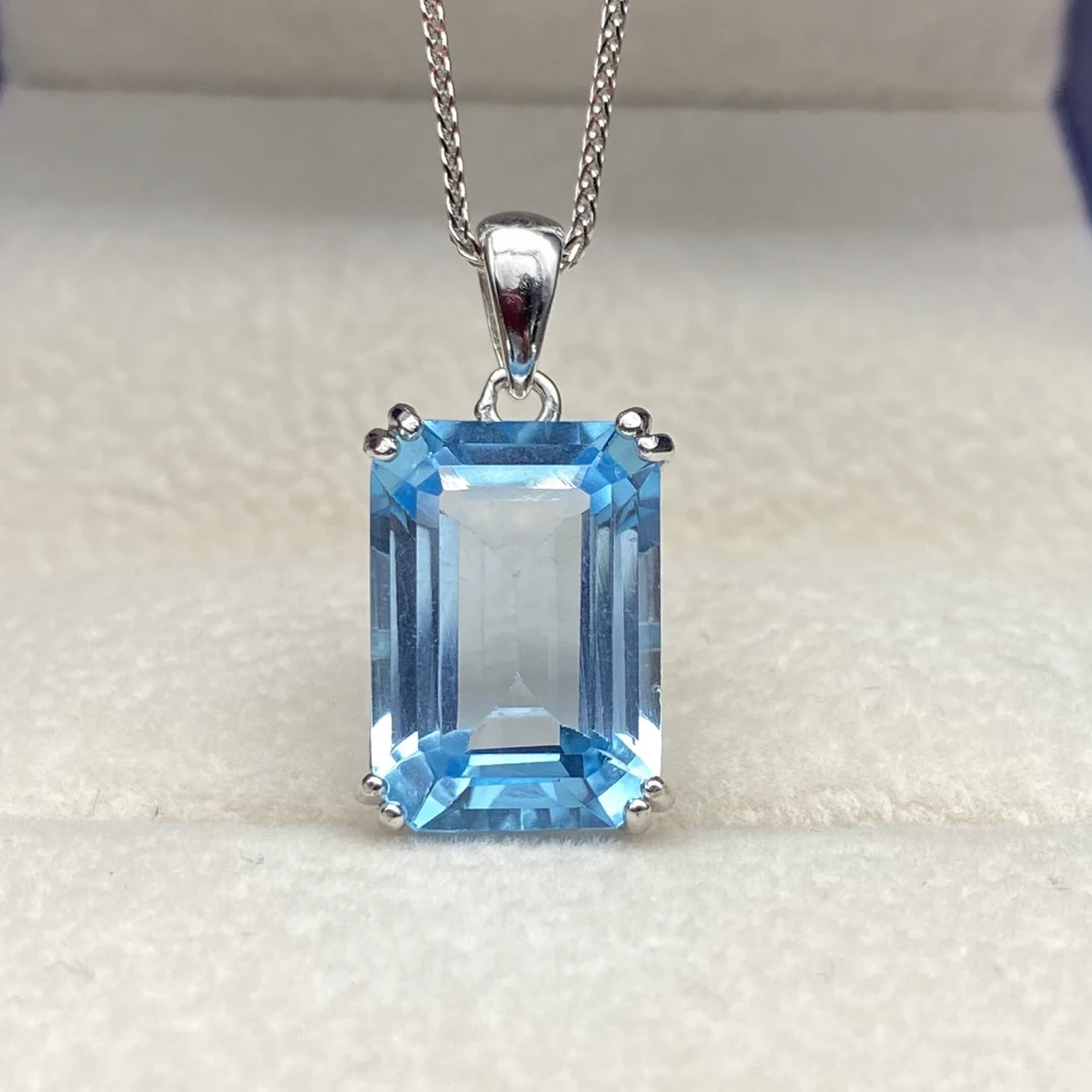 天然托帕石吊坠（不含链）10*14mms925银简约经典大方时尚百搭Y1