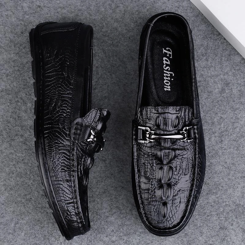 蛮荒公牛男鞋2025新款夏季真皮一脚蹬豆豆鞋男士透气百搭休闲皮鞋