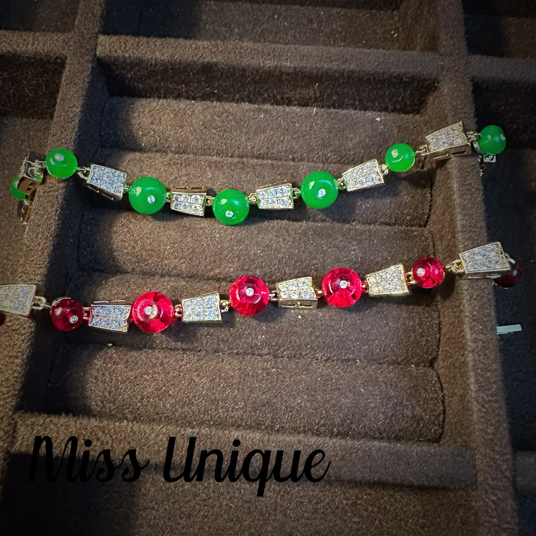 E9018蛇形红珠珠手链