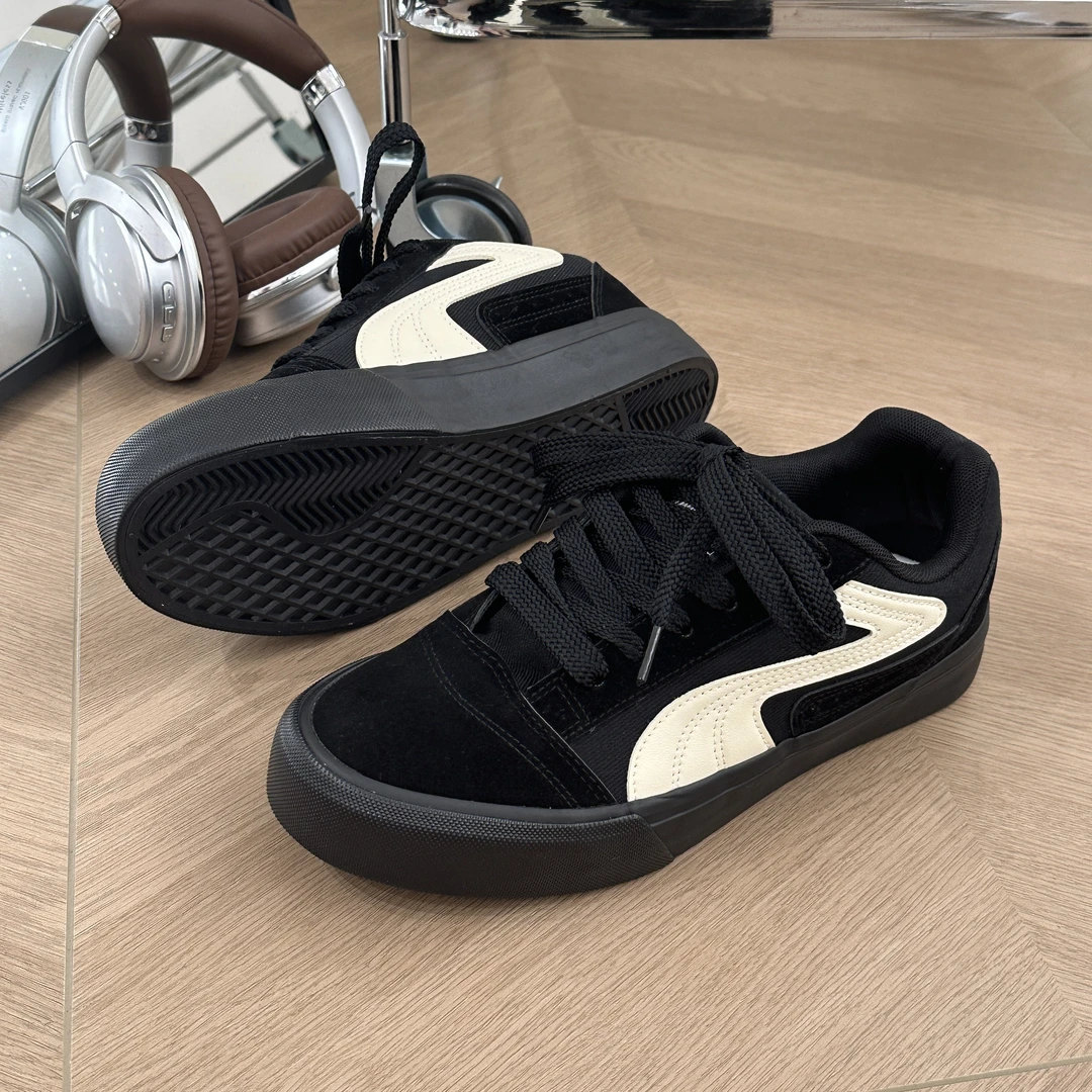 原创设计机车德训男鞋2025秋季面包板鞋干净感痞帅休闲开车潮鞋男