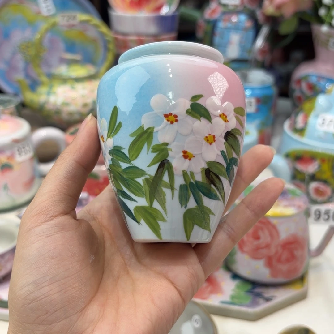 瓷片景德镇手绘高温釉下彩陶瓷茶具