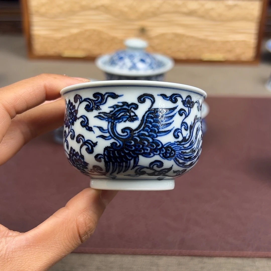 杯子景德镇穿枝凤炉式杯