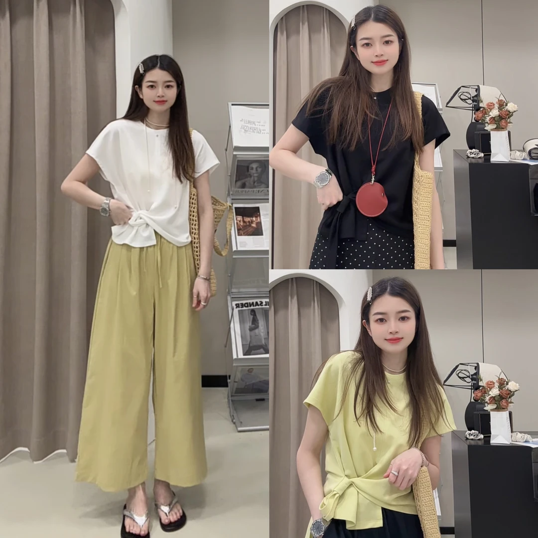 【ZMMY严选私服】夏季新款设计感显瘦下摆绑带洋气短袖5052702