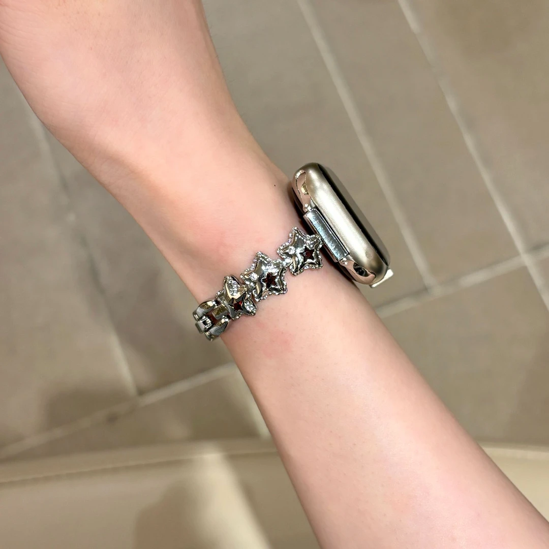 适用华为fit4表带星星铜金属链条手环10/gt6/fit3/gt4/gt5表带女