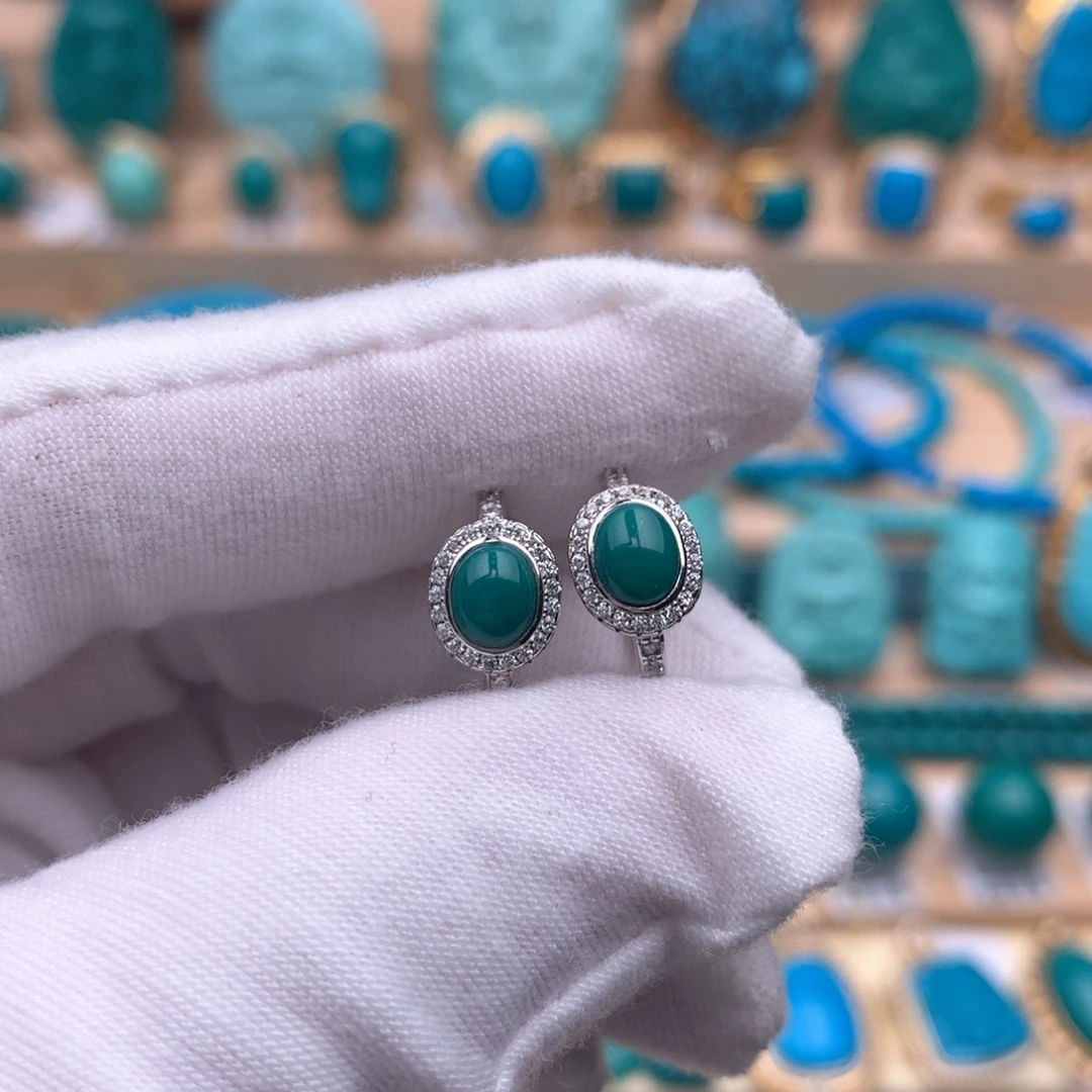 银S925镶嵌绿松石珠宝奇石