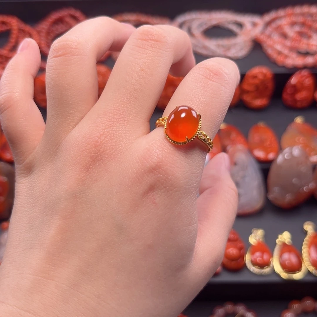 南红玛瑙南红银S925镶嵌