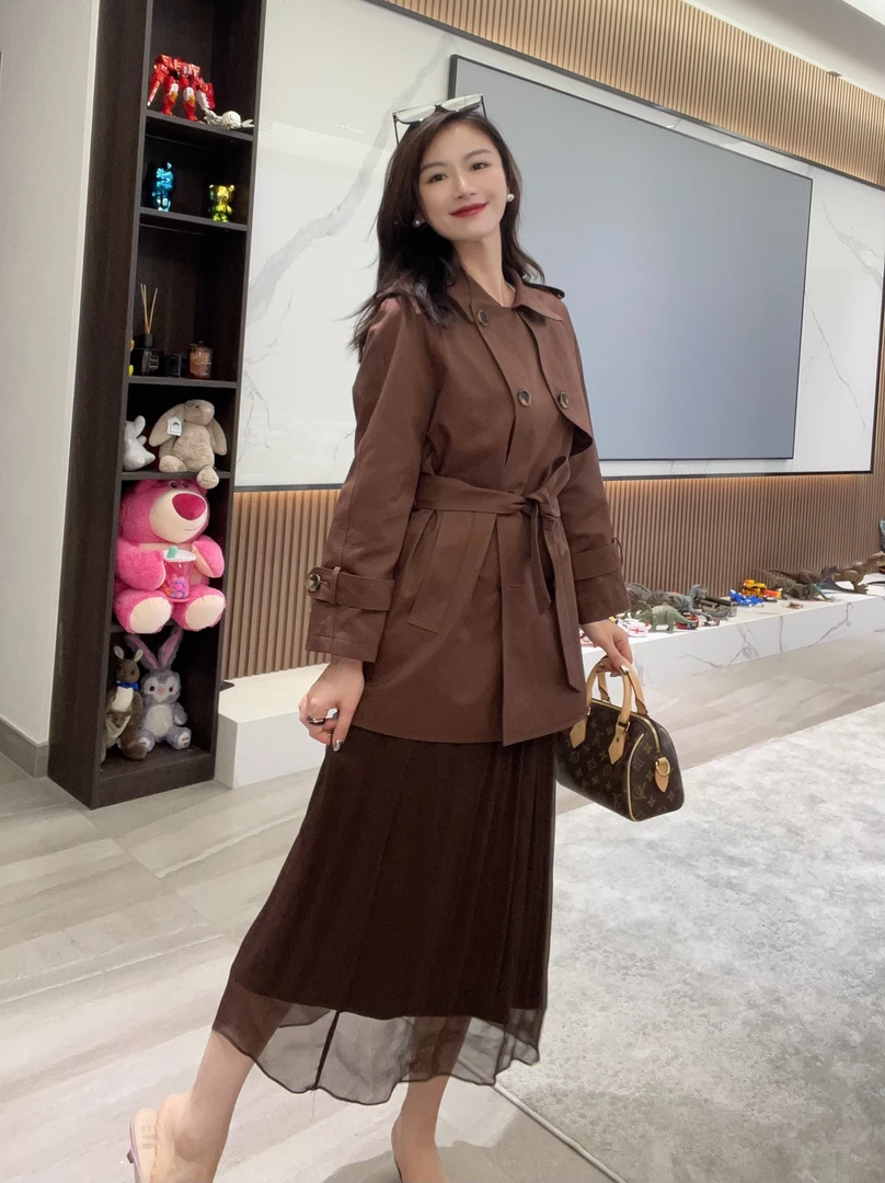 2025新款风衣设计高级感款式休闲中长款外套女-83023