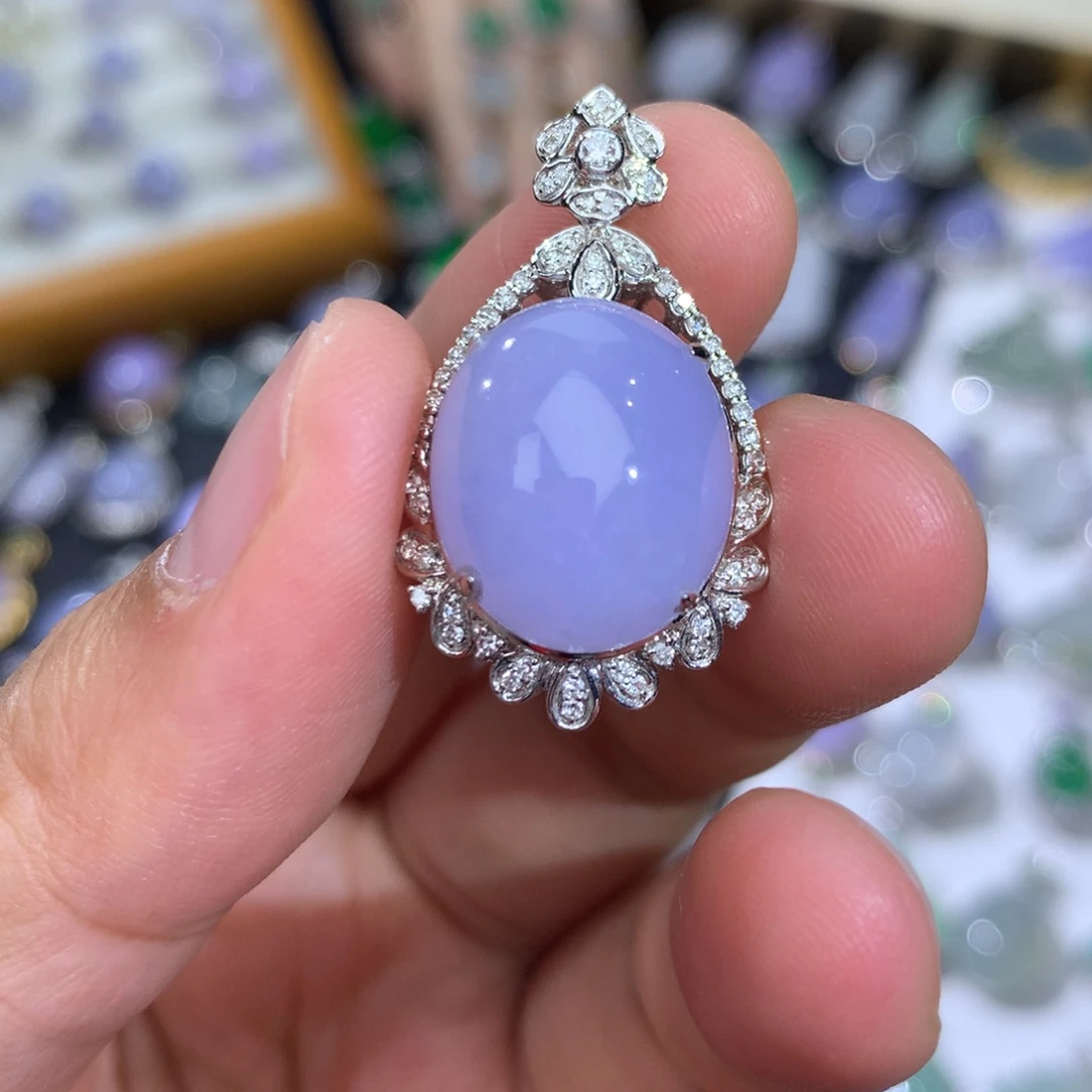 翡翠18K金镶嵌吊坠(不含链)签收后48小时鉴赏期