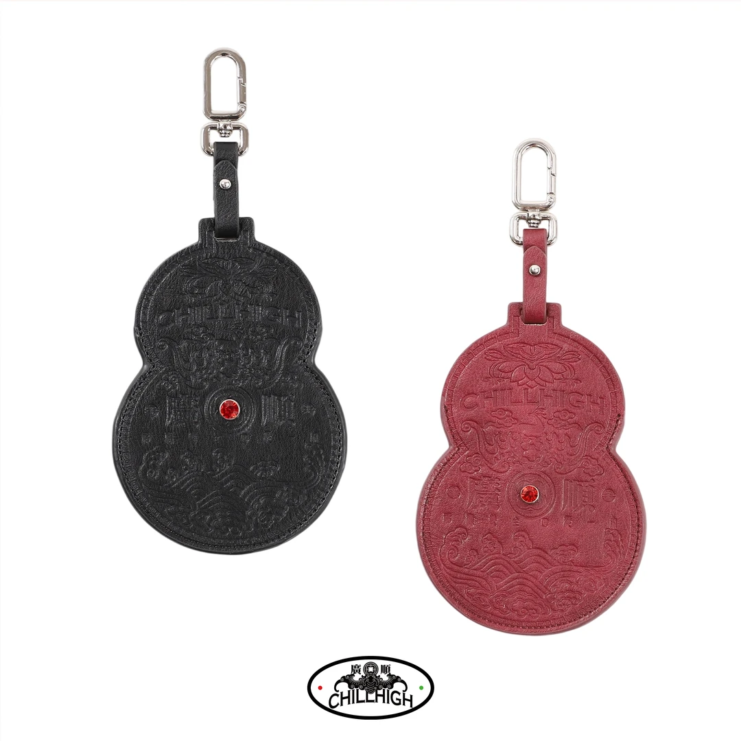 ChillHigh秋高广顺福禄双全葫芦裂纹皮革腰头挂链零钱收纳包卡包