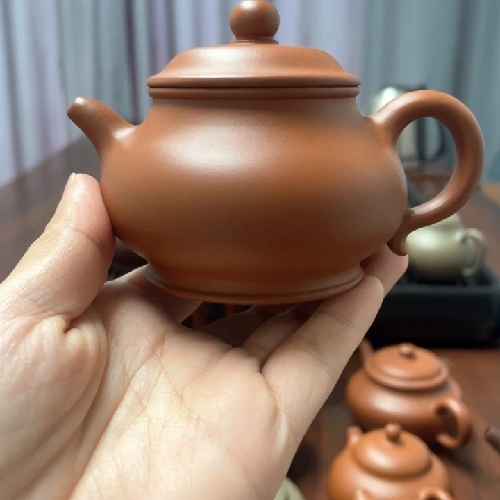 茶壶紫砂原矿小红泥潘壶微瑕