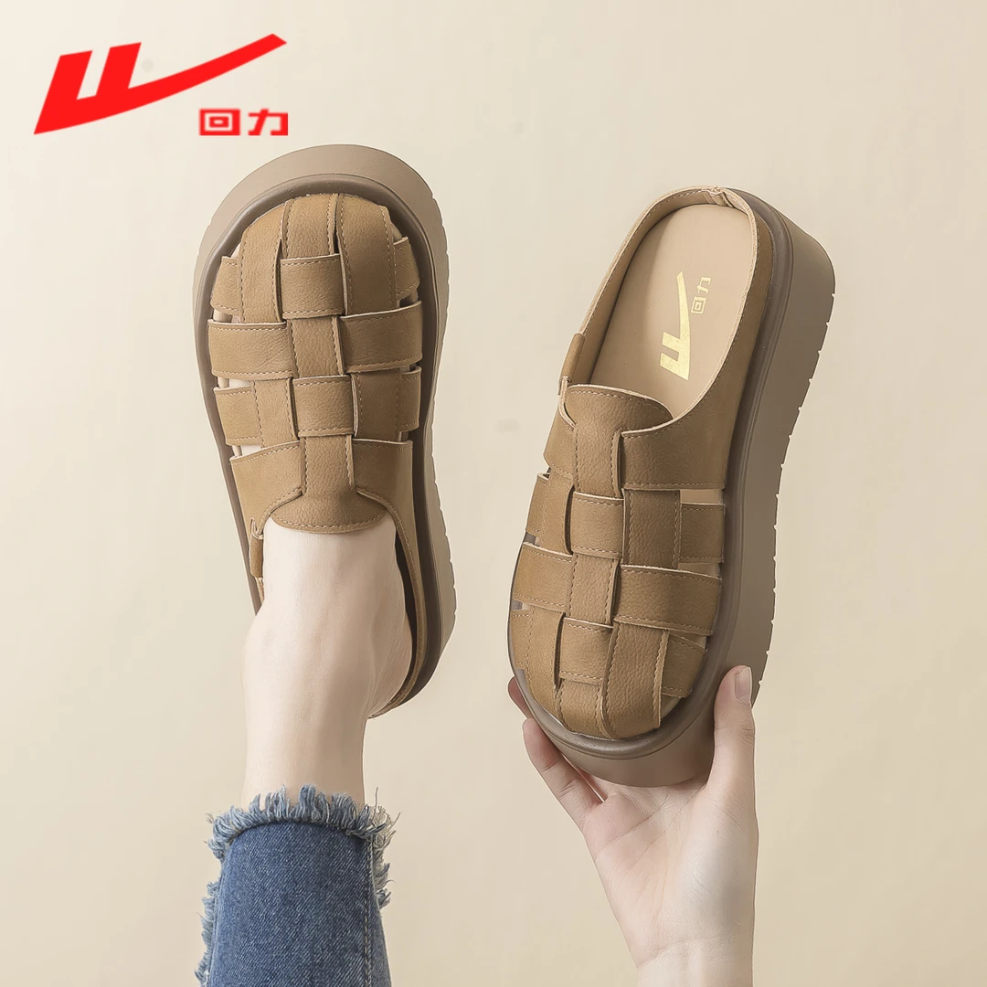 回力秋季凉鞋女款爆款2025新款软底潮流百搭厚底外穿时尚拖鞋1389