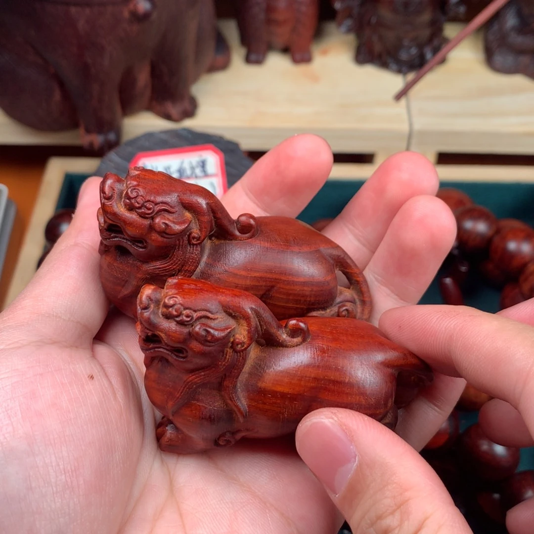 木汉代貔貅小尺寸一对