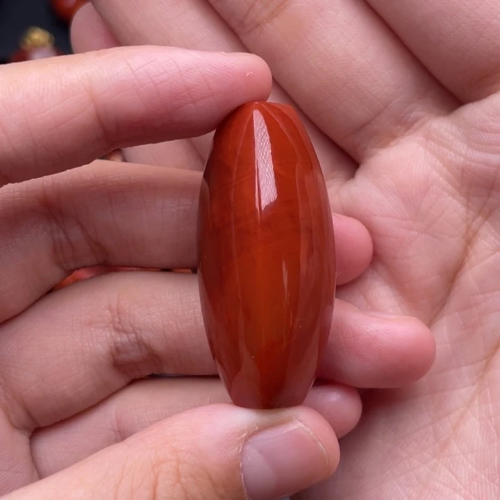 南红玛瑙未镶嵌珠宝奇石桶珠吊坠