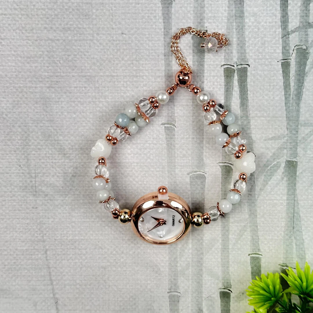 S74翡翠手链简约单圈气质女士时尚精美轻奢手工精致百搭手表