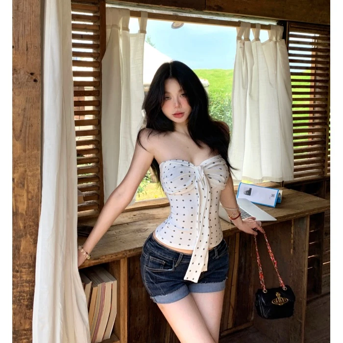 白色抹胸背心女夏季无袖紧身性感裹胸内搭纯欲风辣妹绝美上衣外穿