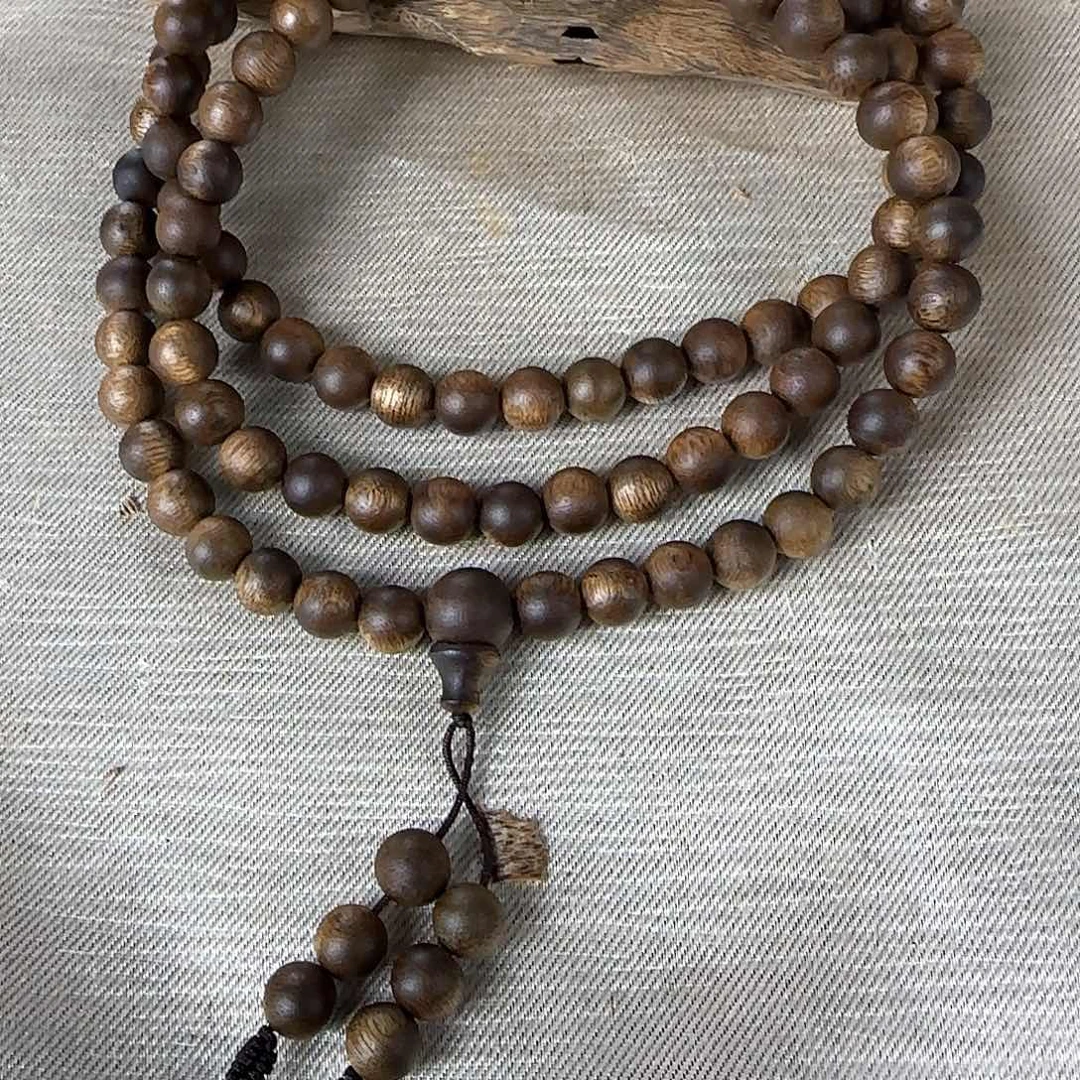 沉香沉香碎屑勾丝➕白棋母树08圆珠多圈收藏级31克