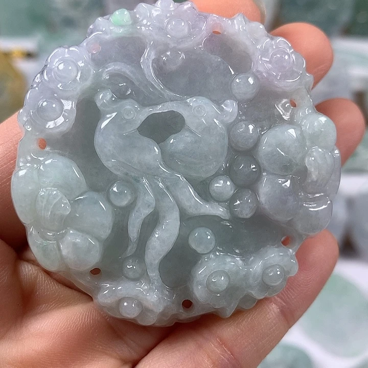 颈饰未镶嵌翡翠花开富贵两两工艺福利