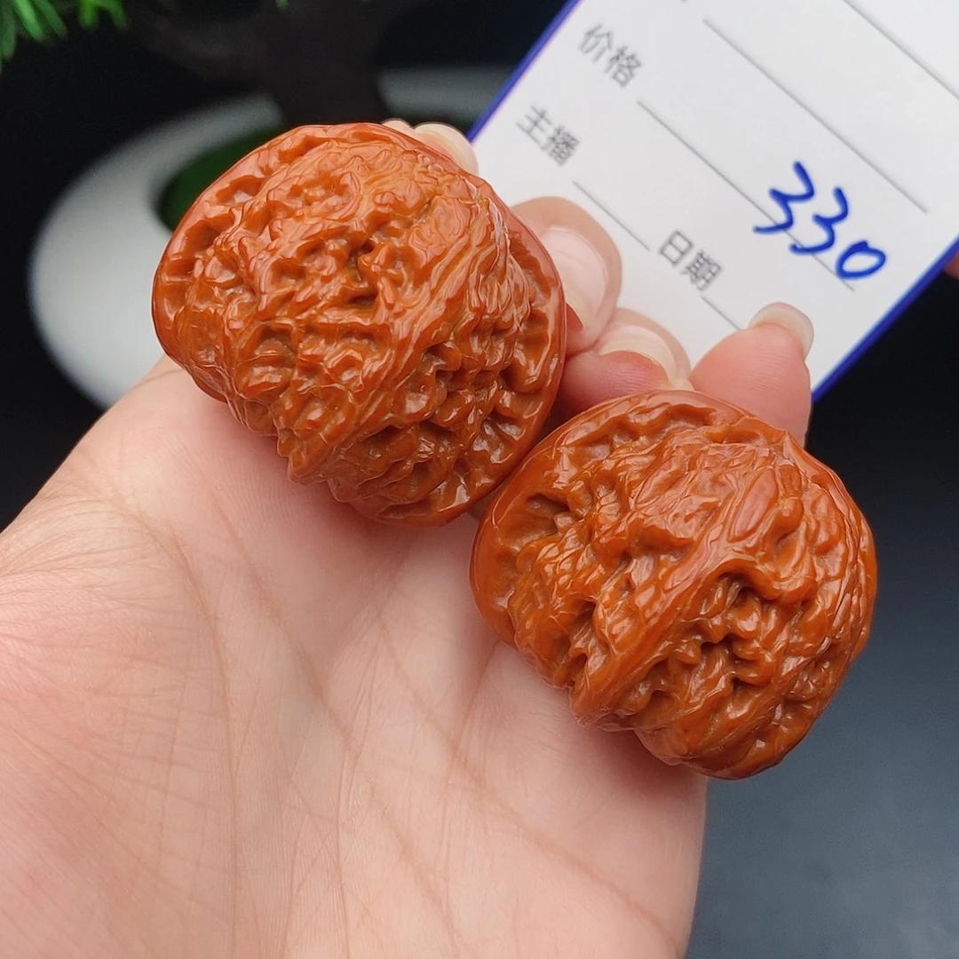把件文玩核桃38球白330