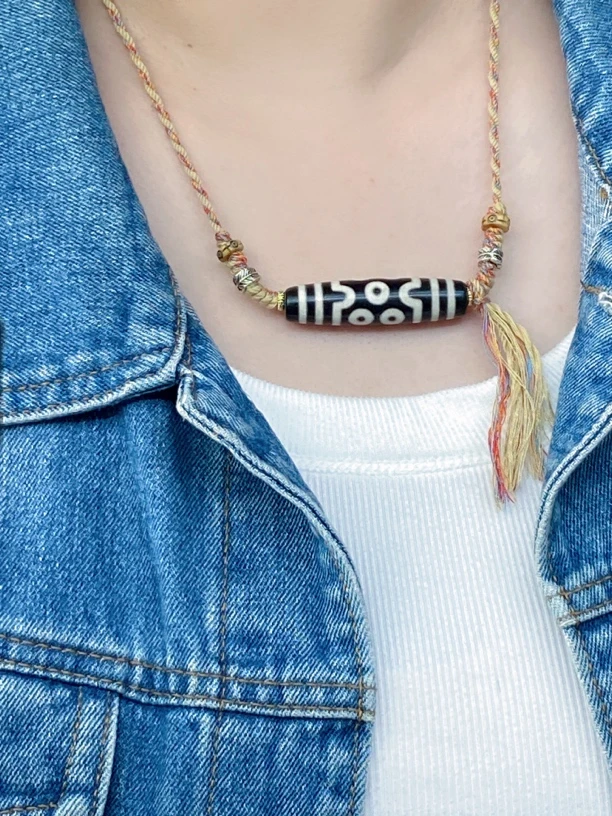 魅力七眼天珠玛瑙项链！尺寸约48*12mm正宗天珠左右