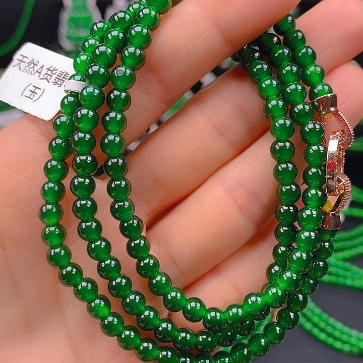 翡翠未镶嵌耳饰天然A货翡翠珠链5