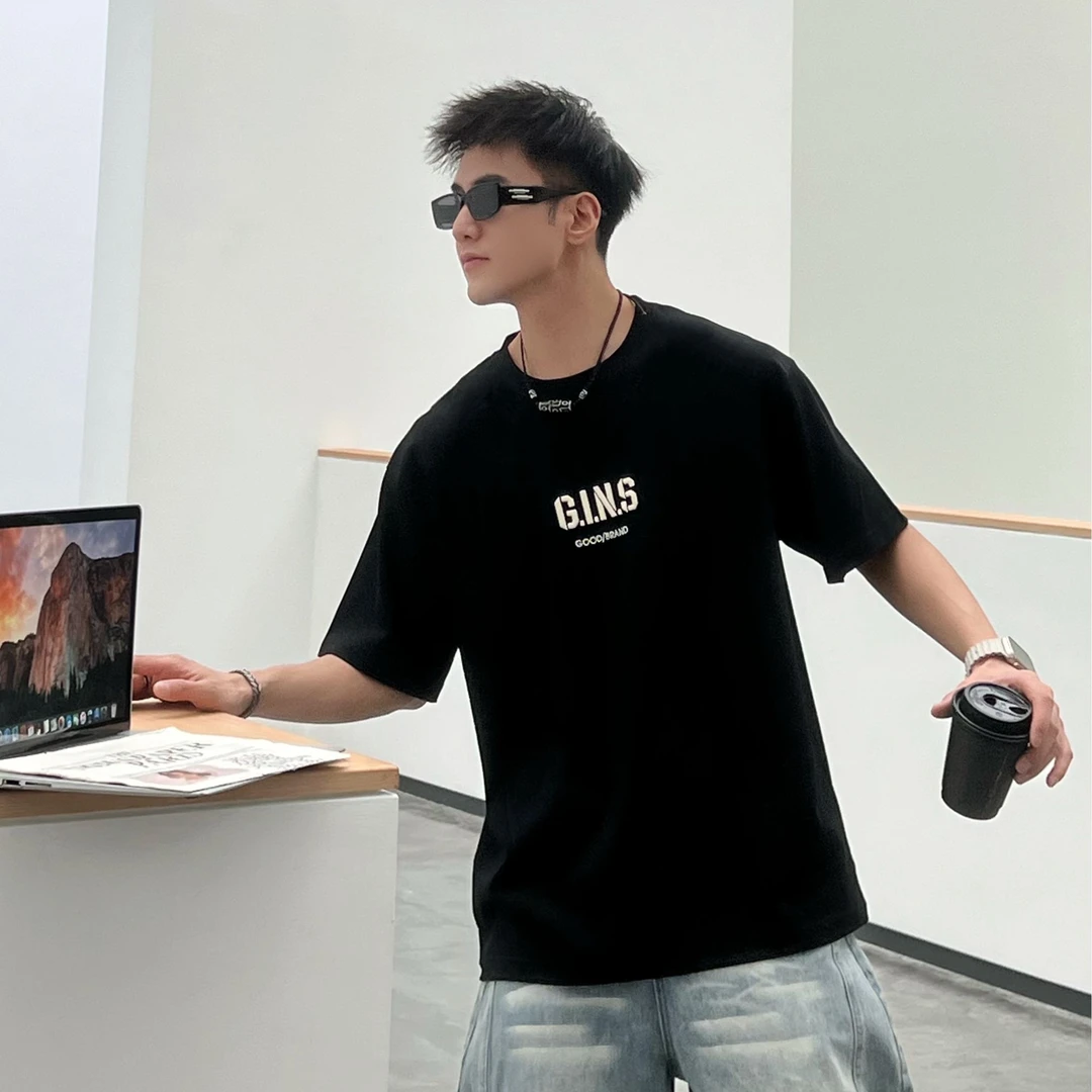 春夏爆款黑马纯色印花T恤显瘦神衣百搭不挑人情侣同款高级感穿搭