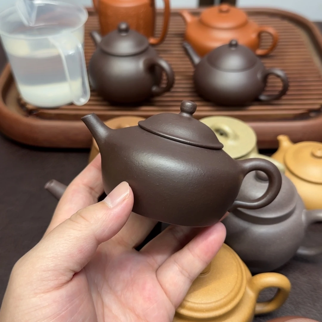 茶壶紫砂深井黑紫泥酉禾三式
