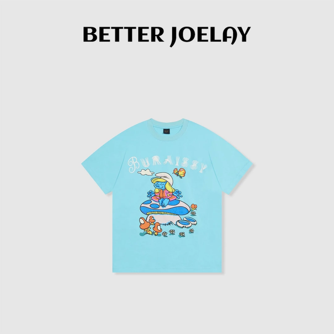 BETTER JOELAY -大版【美丽蓝精灵】时尚T恤短袖休闲圆领KH1637