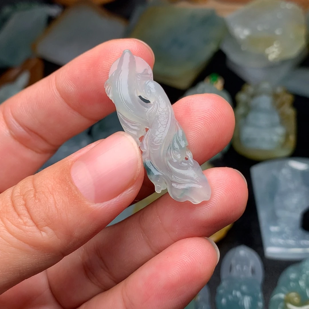 定制翡翠未镶嵌1****9双鱼