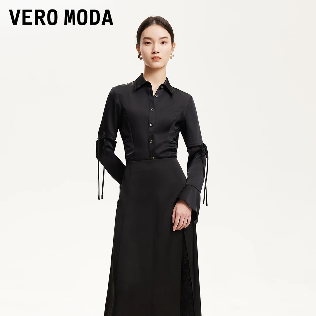 Vero Moda衬衫【月牙泉】夏日穿搭微透蕾丝镂空收腰百搭325105055