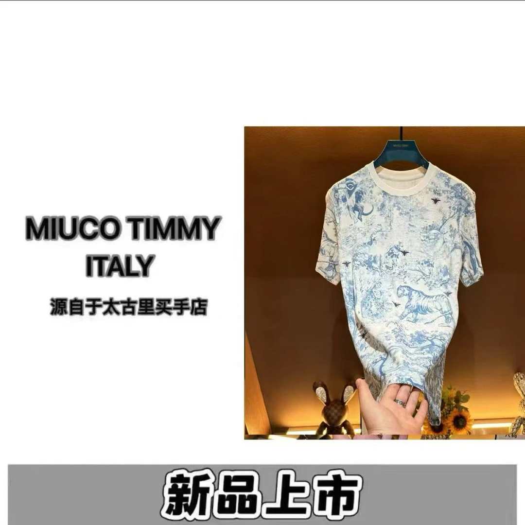 2025年夏季新款上衣休闲时尚百搭情侣奢潮圆领潮流珠地棉T恤