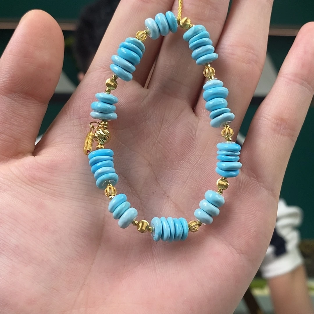 绿松石18K金镶嵌珠宝奇石