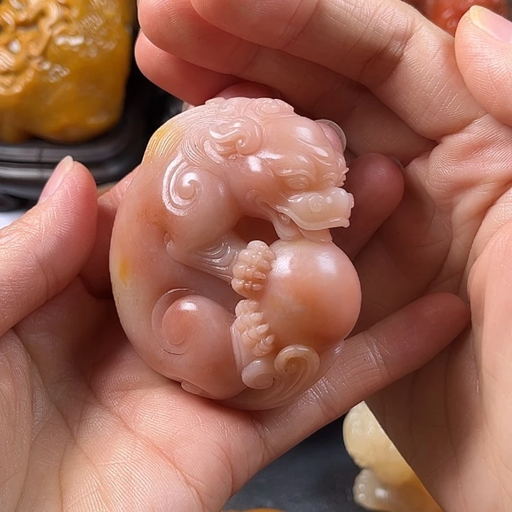 阿***基寿山石手把件把玩件