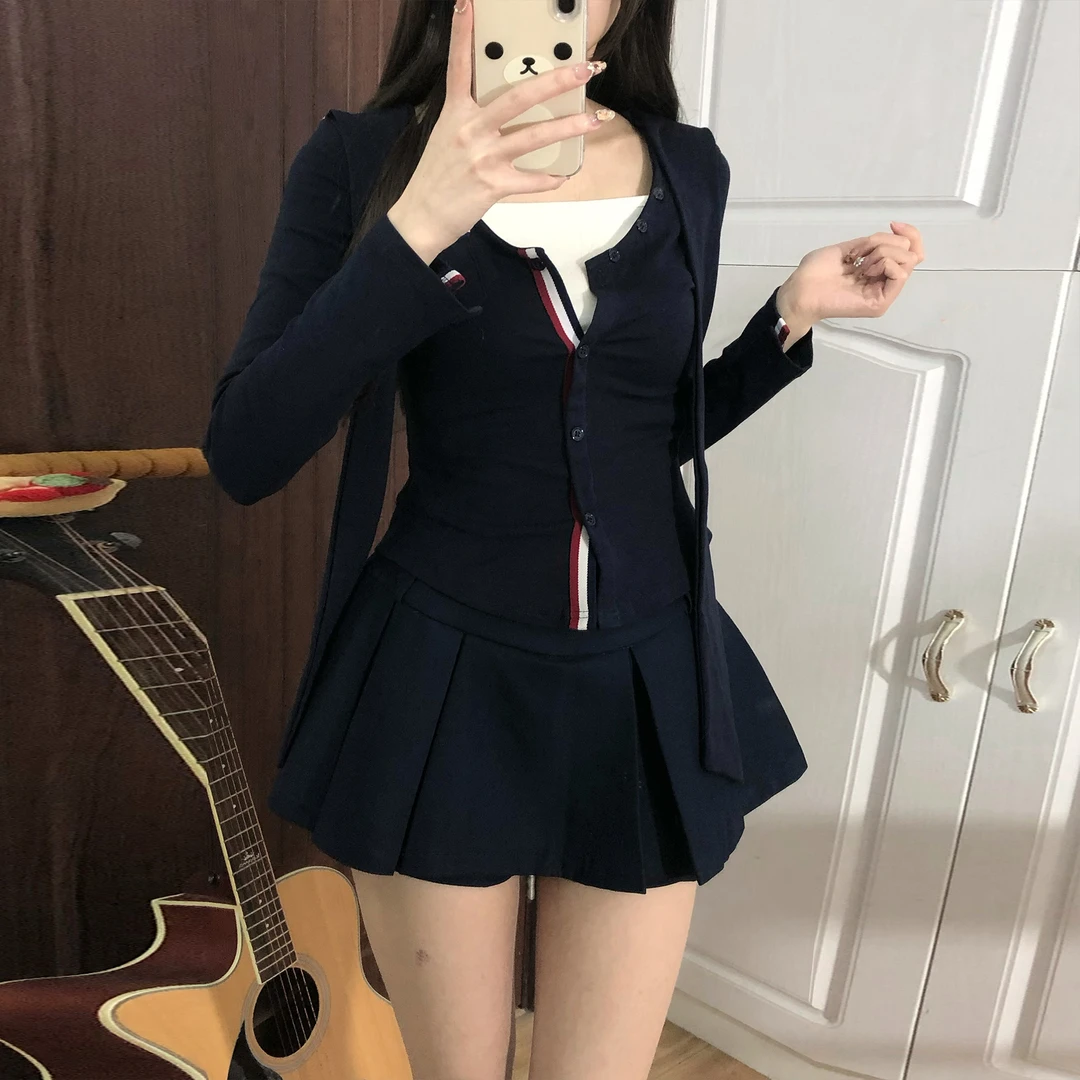 【艺术生】韩系假两件上衣女显瘦百搭学院POLO衫火星家JK制服原创